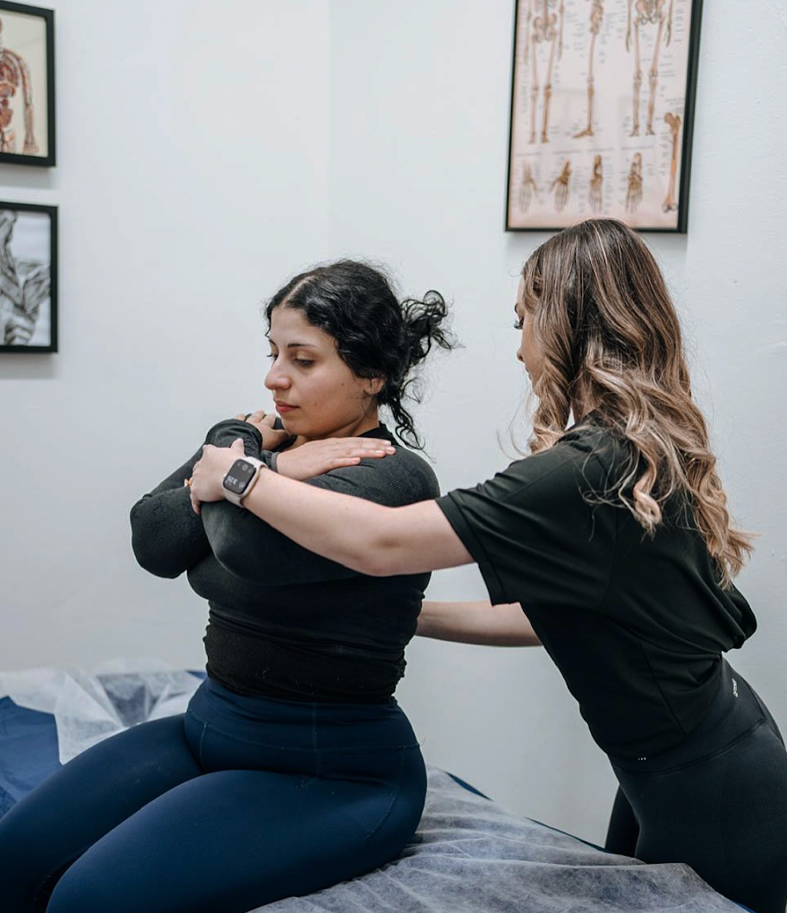 Female receiving chiropractic care from Dr Alicia Neil at Serenity Chiropractic Centre Strathfield